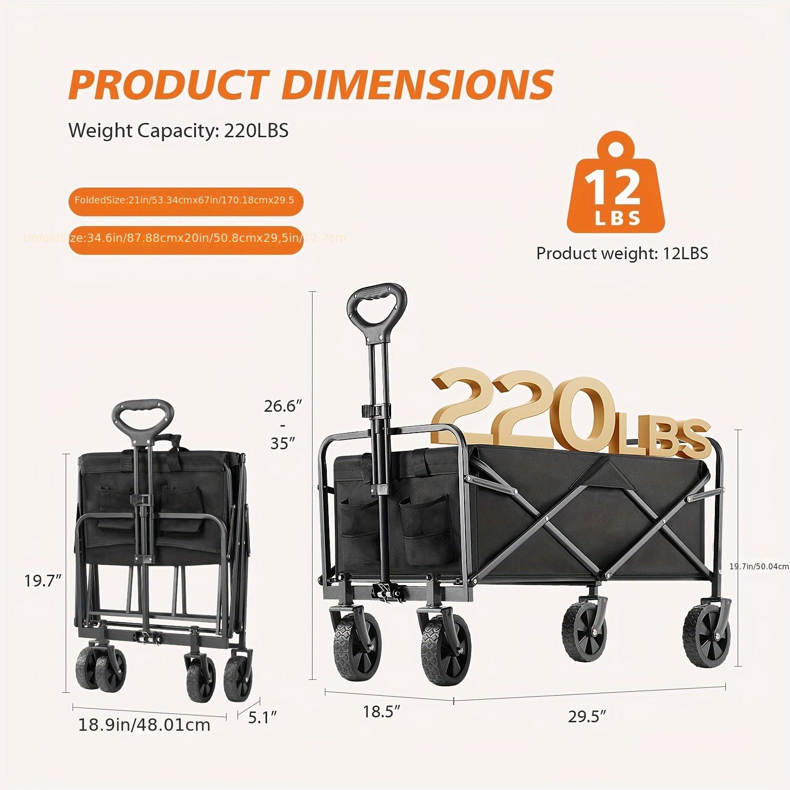 Heavy-Duty Collapsible Utility Wagon Cart - The Nichole Collection