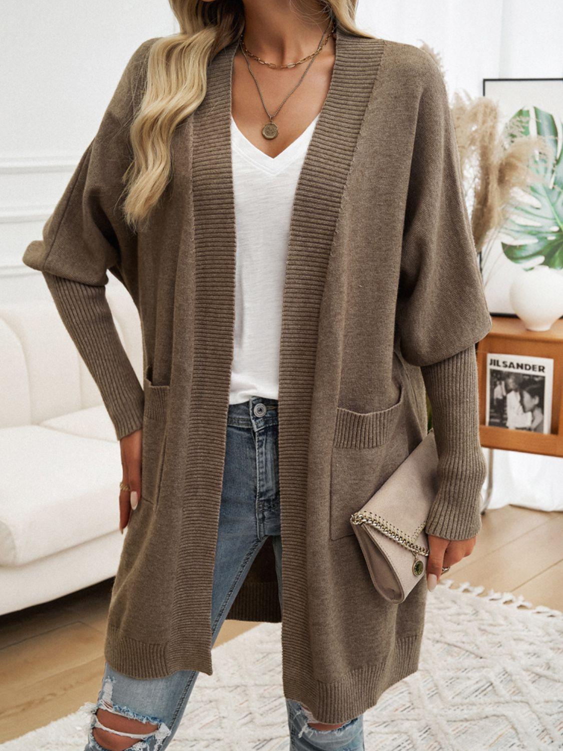 Cozy Open Front Long Sleeve Cardigan - The Nichole Collection