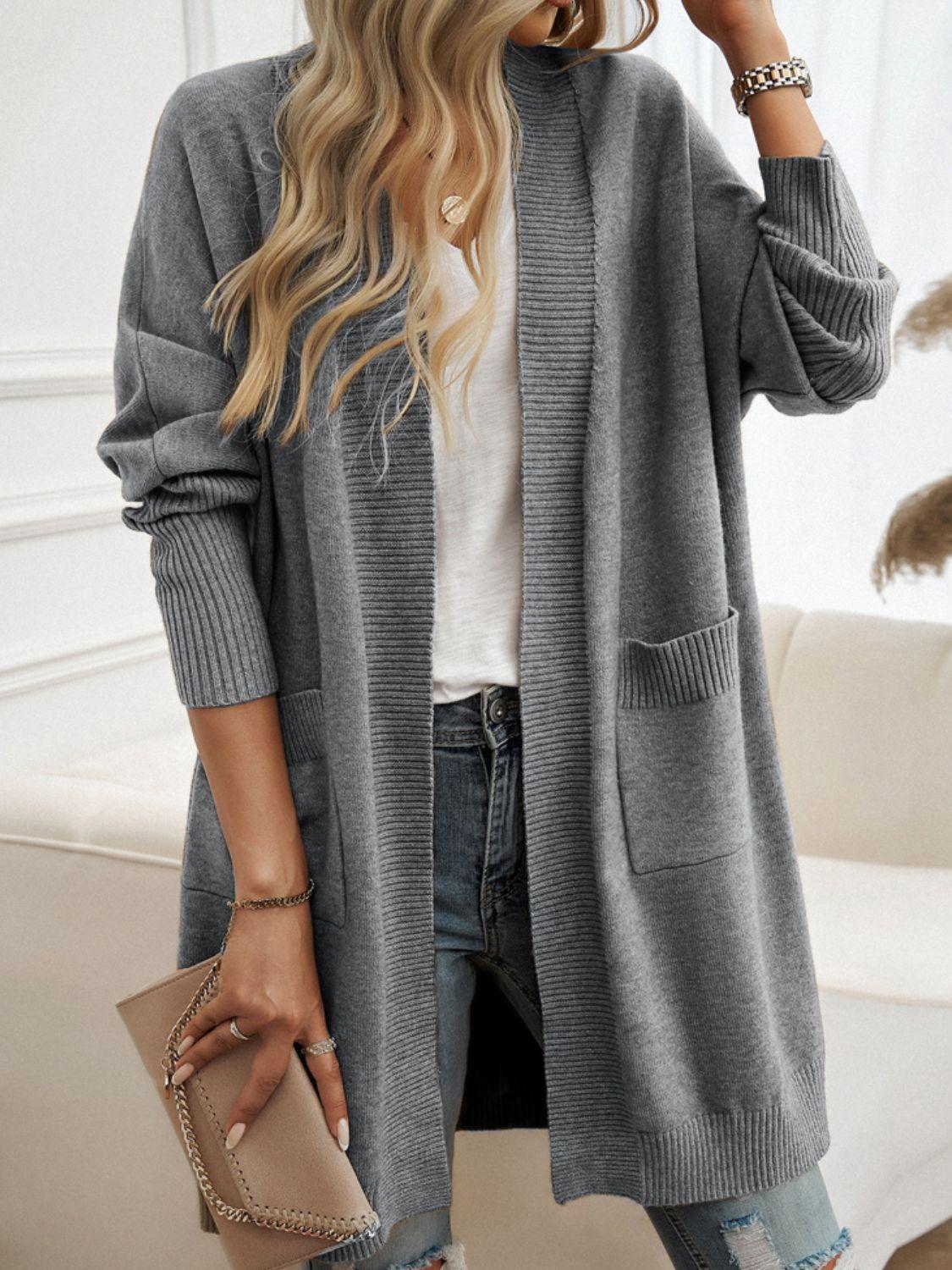 Cozy Open Front Long Sleeve Cardigan - The Nichole Collection