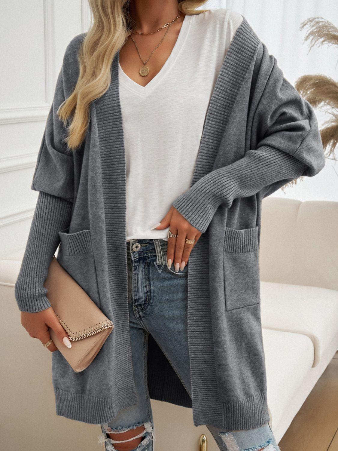 Cozy Open Front Long Sleeve Cardigan - The Nichole Collection