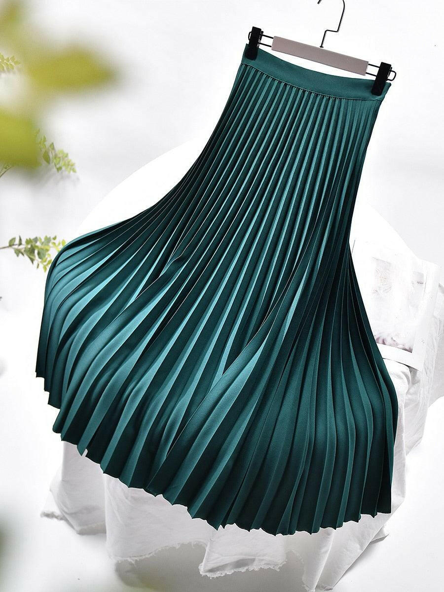 Women's Pleated Long Skirt - The Nichole Collection