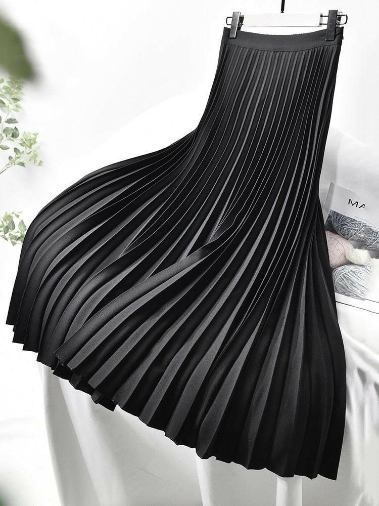 Women's Pleated Long Skirt - The Nichole Collection