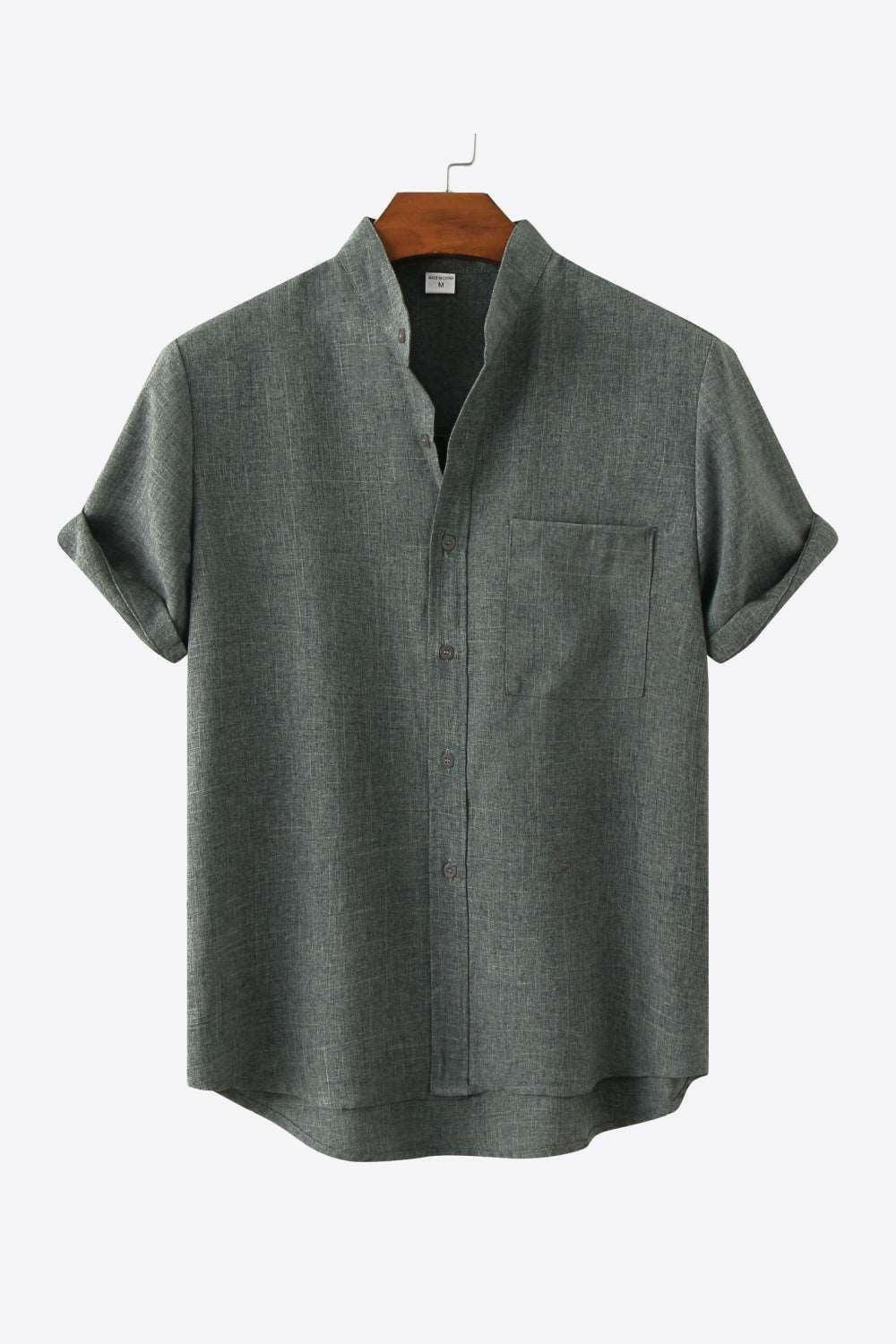 Button-Front High-Low Pocket Shirt - The Nichole Collection