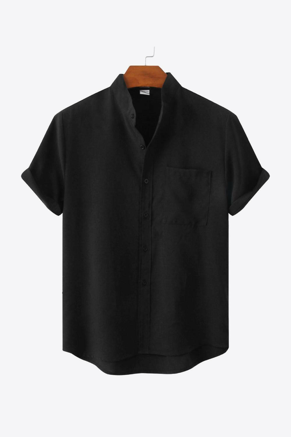 Button-Front High-Low Pocket Shirt - The Nichole Collection