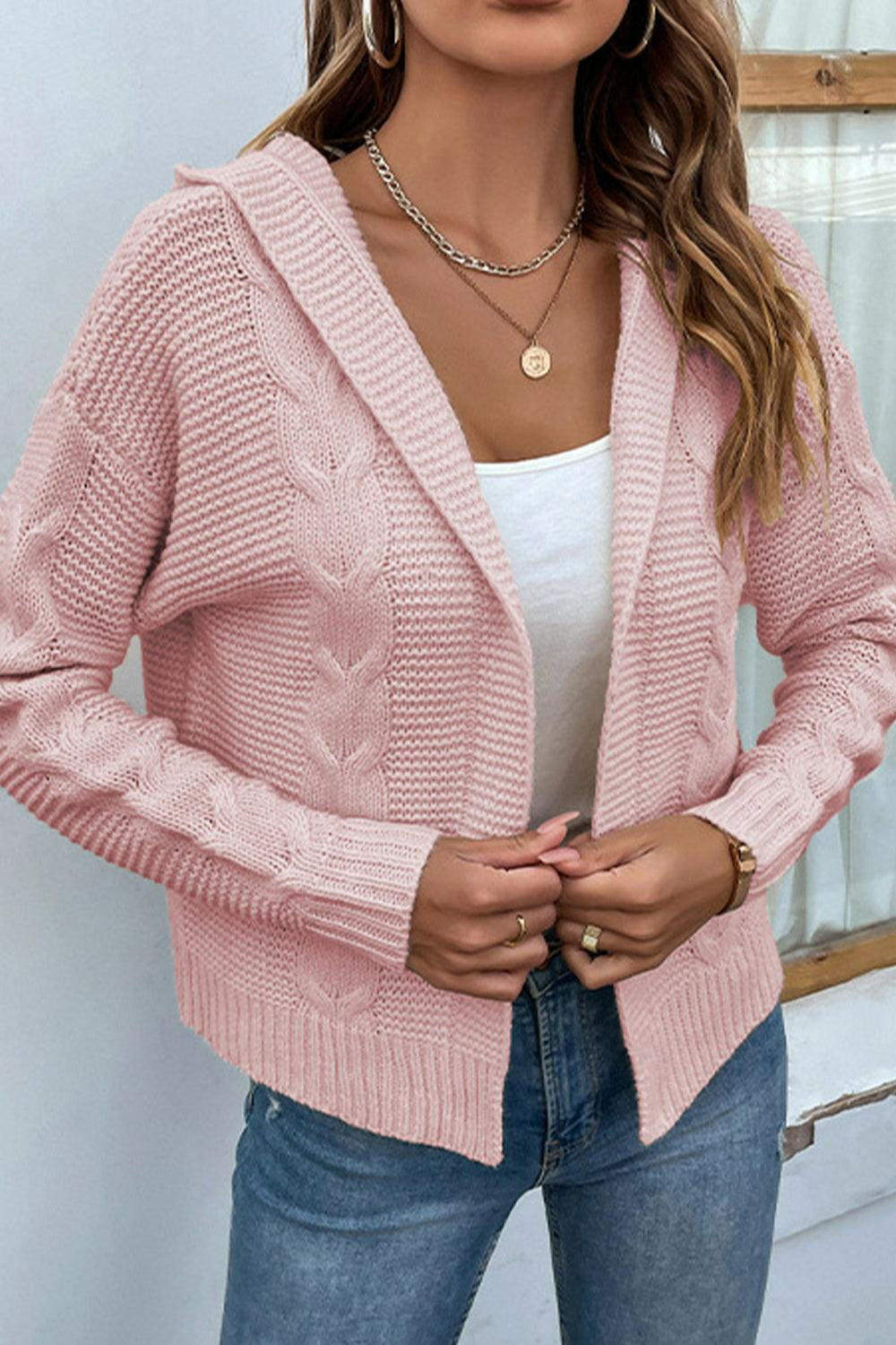 Cable Crush Hooded Cardigan - The Nichole Collection