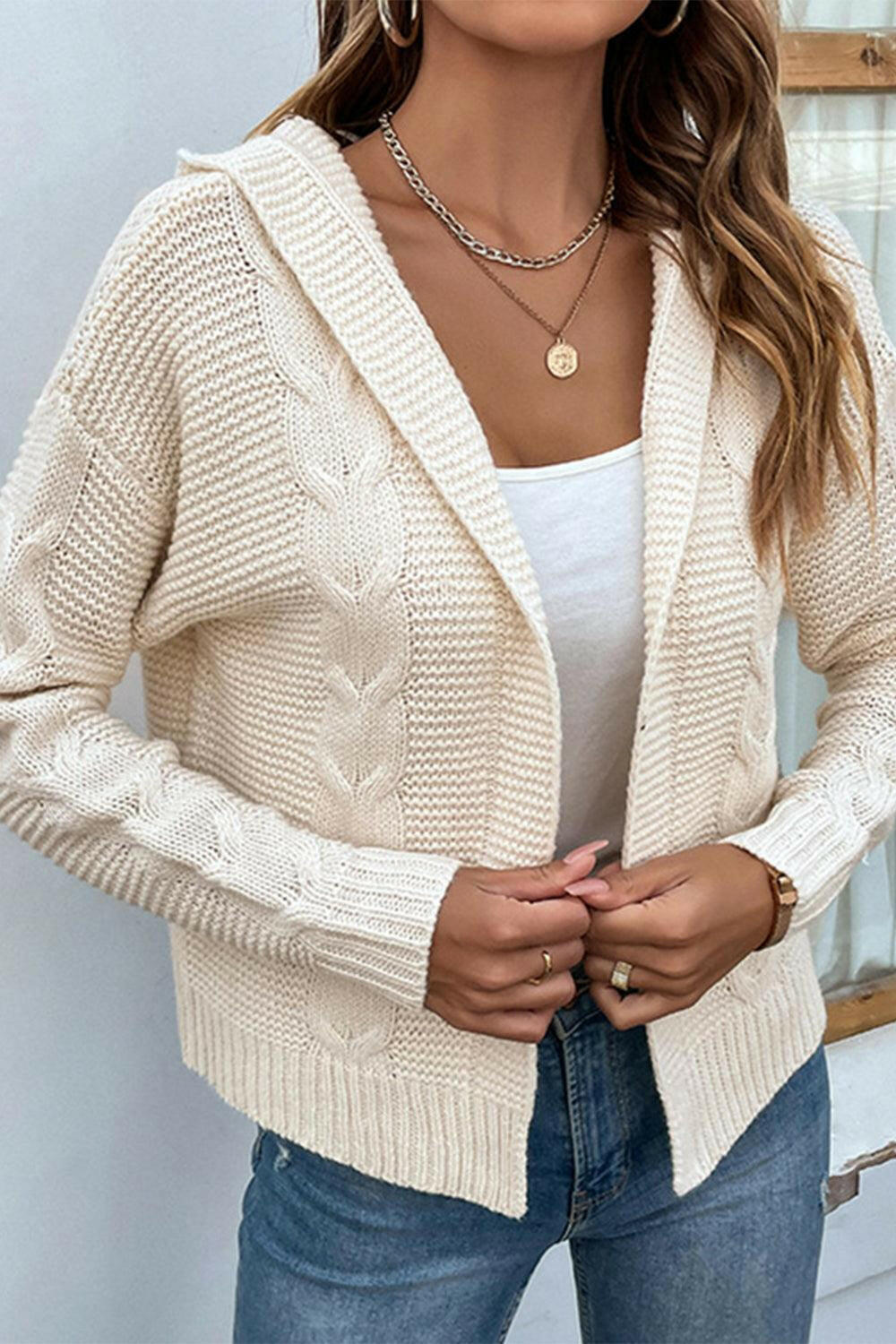 Cable Crush Hooded Cardigan - The Nichole Collection