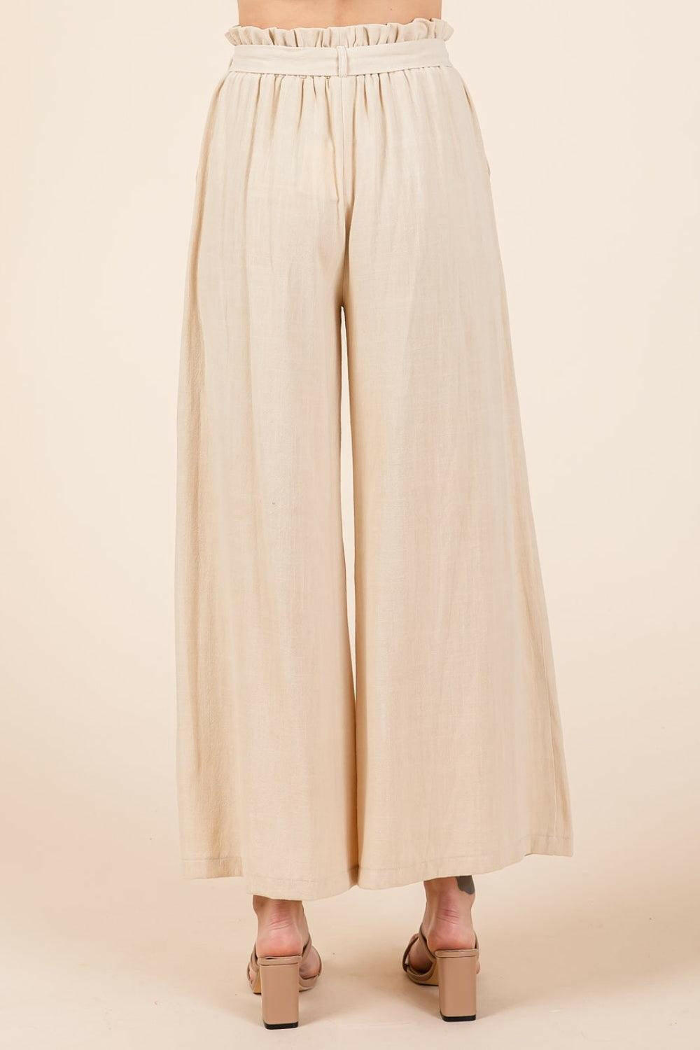 Chic High-Waist Tie-Front Wide Leg Pants - The Nichole Collection