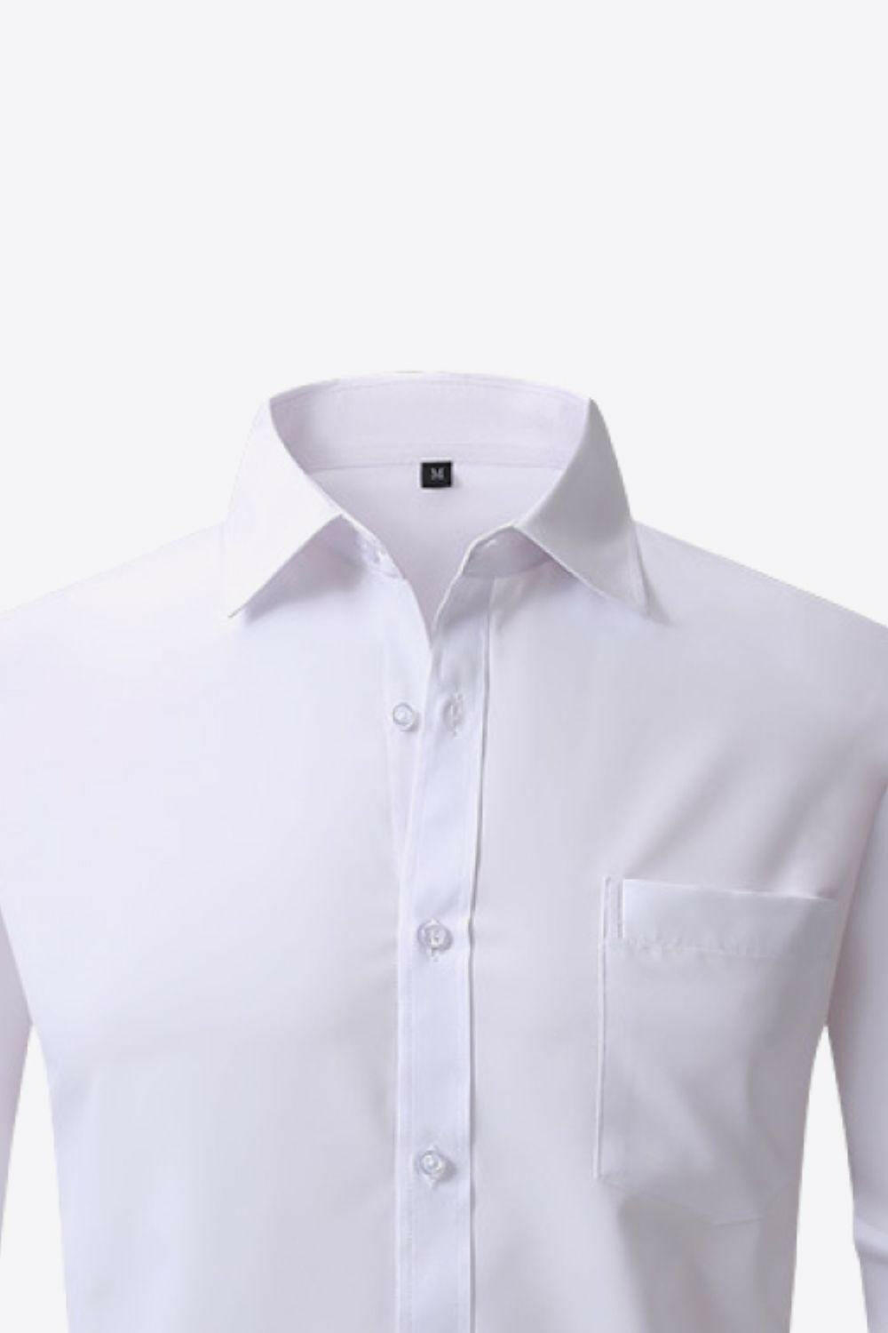 Classic Long Sleeve Collared Shirt with Pocket - The Nichole Collection