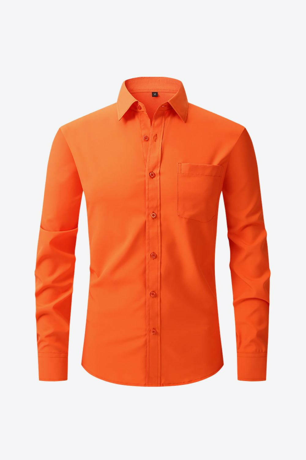 Classic Long Sleeve Collared Shirt with Pocket - The Nichole Collection