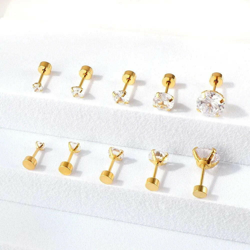 Clear Cubic Zirconia Stud Earrings - The Nichole Collection