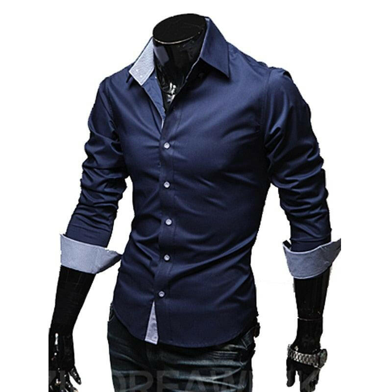 Comfortable Single Breasted Slim Fit Dress Shirt for Men - The Nichole Collection