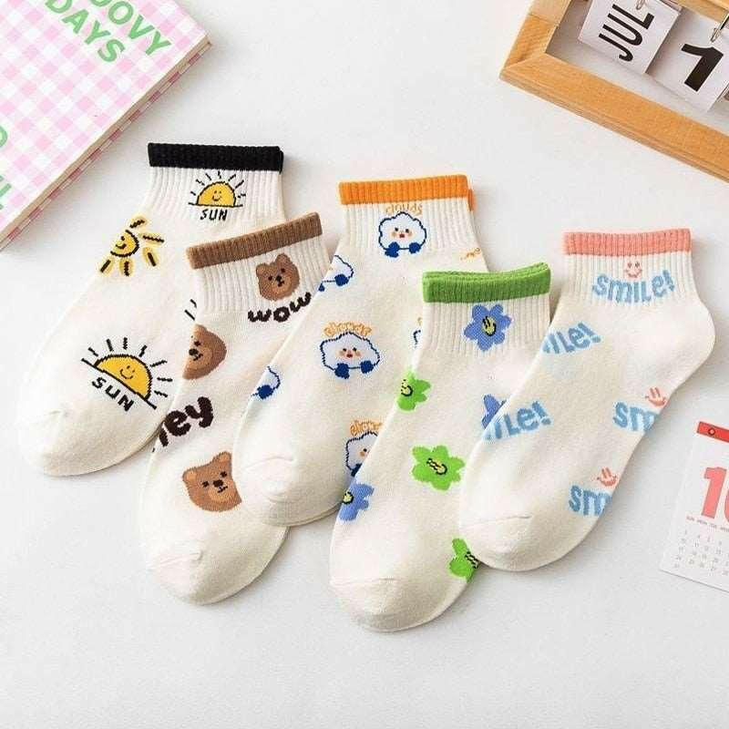 Women's Top Trending Cotton Socks (5 pairs) - The Nichole Collection