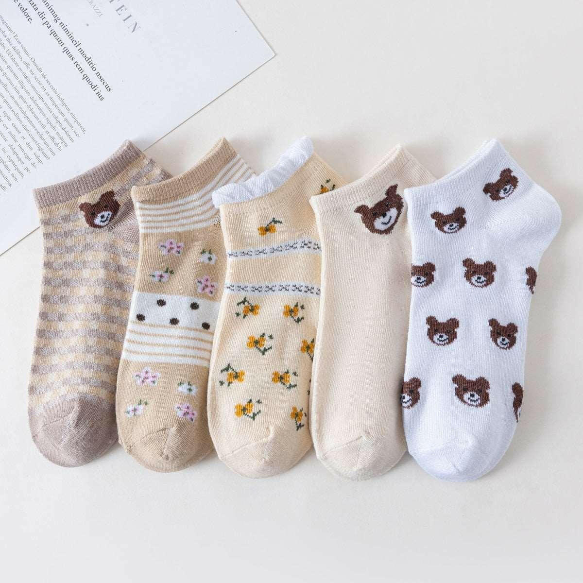 Women's Top Trending Cotton Socks (5 pairs) - The Nichole Collection