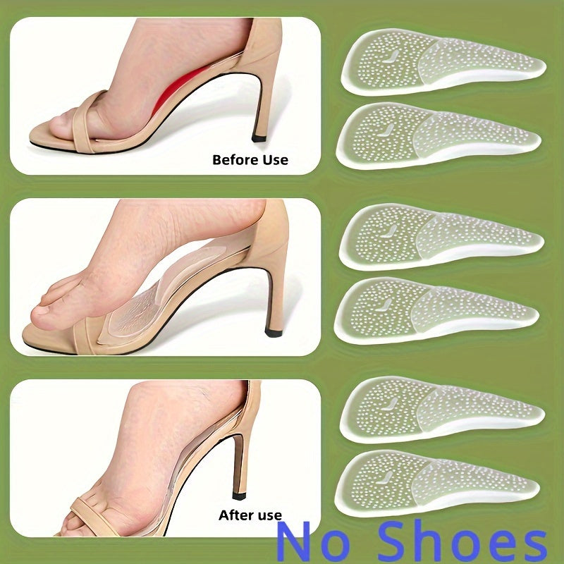 Comfortable Silicone Gel Insoles for High Heels – Arch Support & Cushioning (3 Pairs)