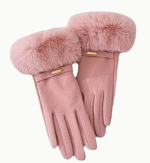 Warm & Cozy Touchscreen Winter Gloves for Women – Plush Cuff & Velvet Lining