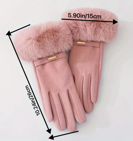 Warm & Cozy Touchscreen Winter Gloves for Women – Plush Cuff & Velvet Lining