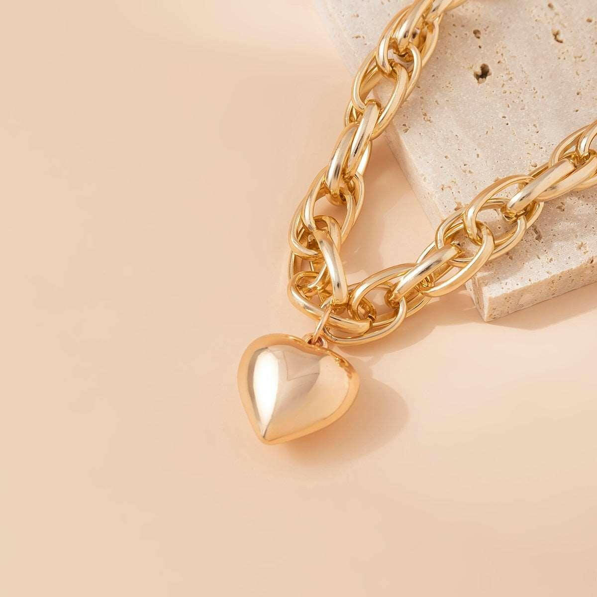 Gold Heart Pendant Necklace - Premium Quality & Stylish Fit - The Nichole Collection