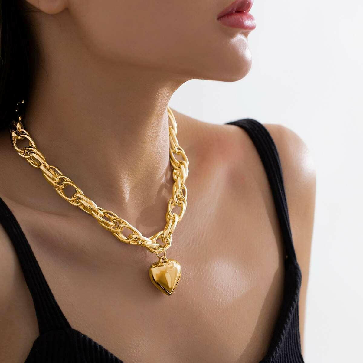 Gold Heart Pendant Necklace - Premium Quality & Stylish Fit - The Nichole Collection