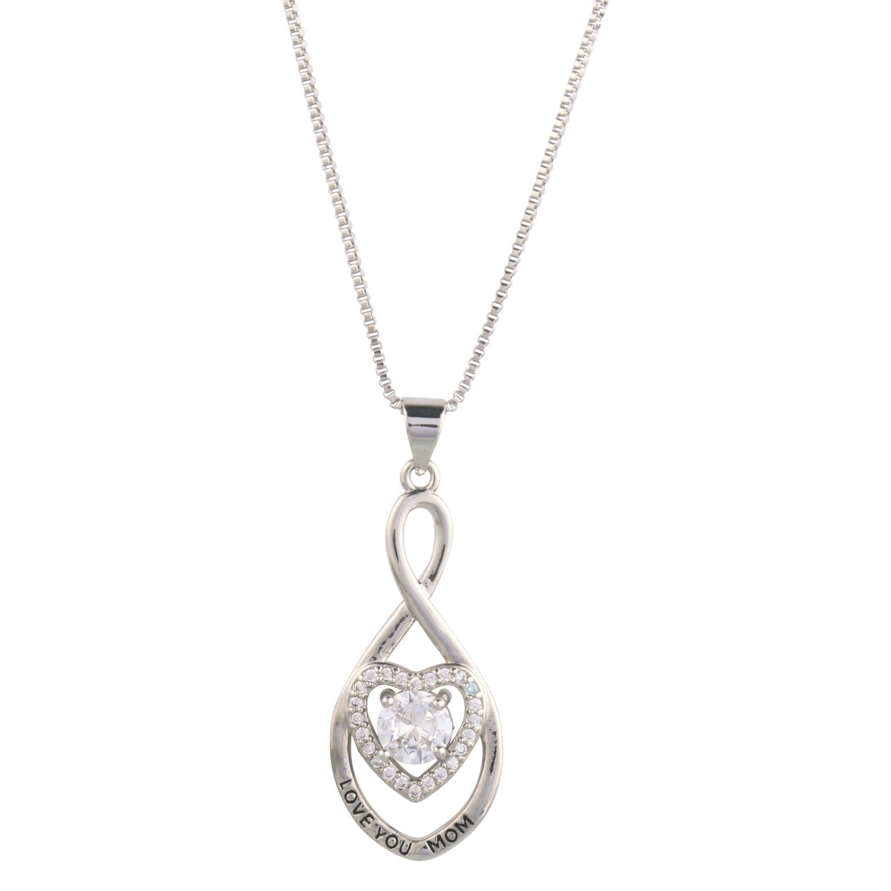 Gorgeous Love You Mom Knot Heart Pendant Necklace - The Nichole Collection