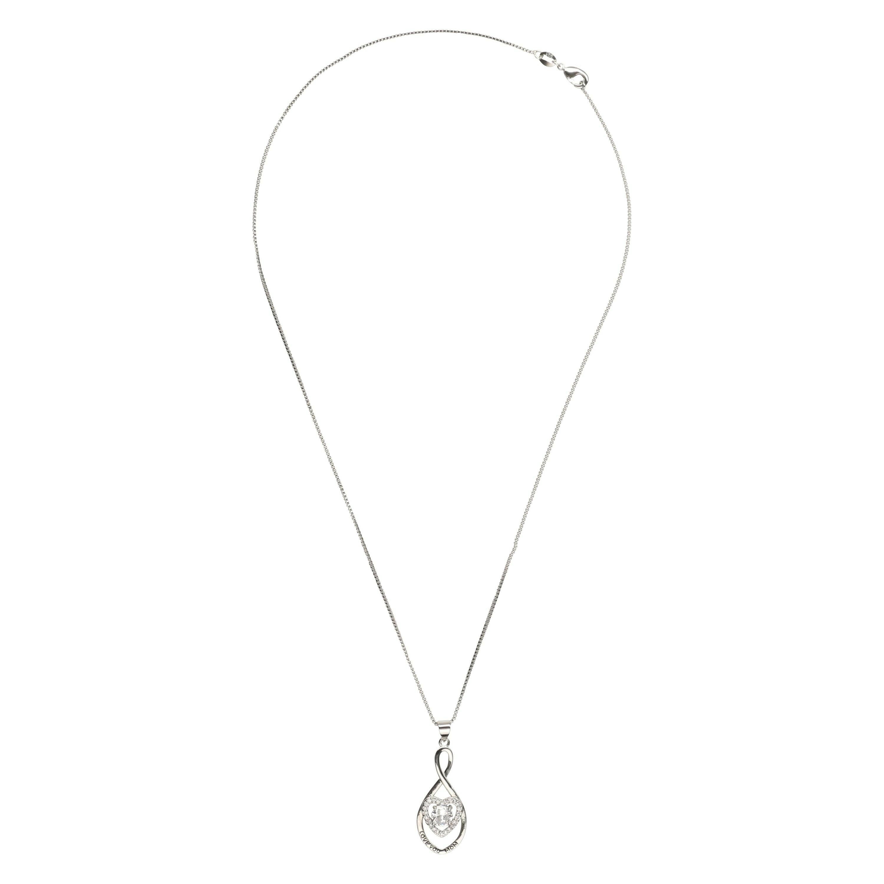 Gorgeous Love You Mom Knot Heart Pendant Necklace - The Nichole Collection