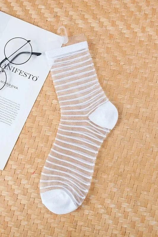 Women's Transparent Mesh Fishnet Short Socks - The Nichole Collection