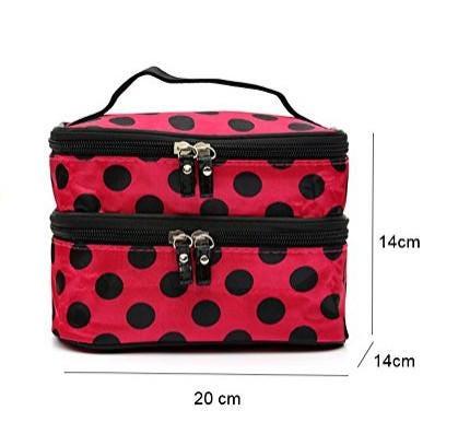 Large Capacity Travel Makeup & Toiletries Organizer - Double Layer Zipper Cosmetic Bag - The Nichole Collection