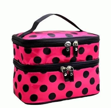 Large Capacity Travel Makeup & Toiletries Organizer - Double Layer Zipper Cosmetic Bag - The Nichole Collection