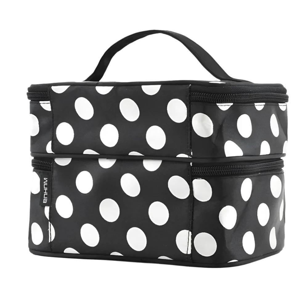 Large Capacity Travel Makeup & Toiletries Organizer - Double Layer Zipper Cosmetic Bag - The Nichole Collection