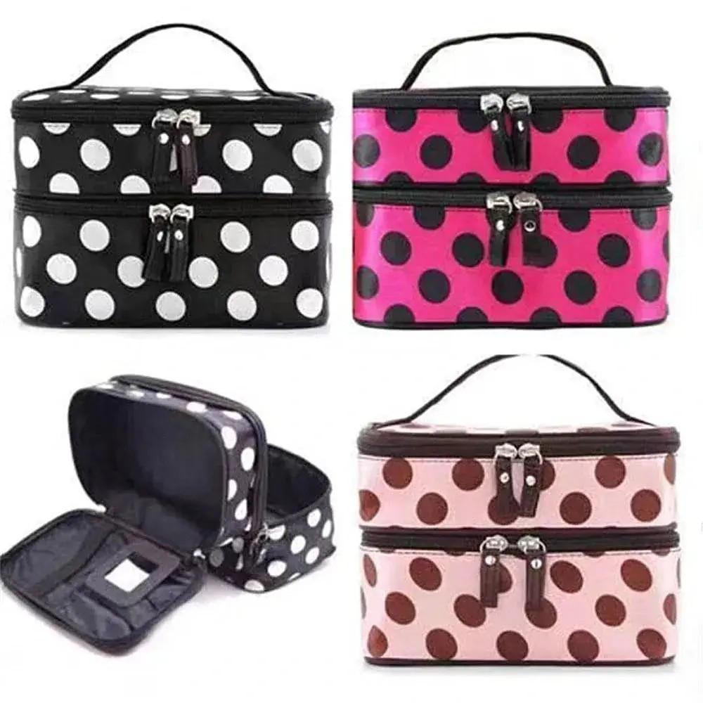 Large Capacity Travel Makeup & Toiletries Organizer - Double Layer Zipper Cosmetic Bag - The Nichole Collection