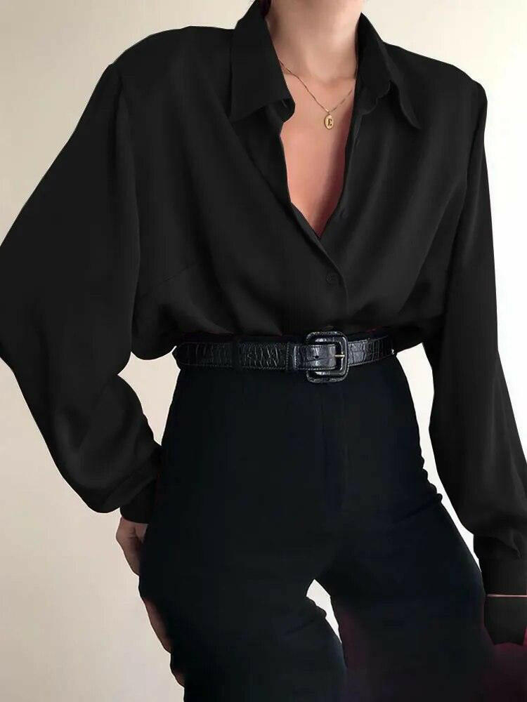 Long-Sleeve Chiffon Collar Shirt - The Nichole Collection