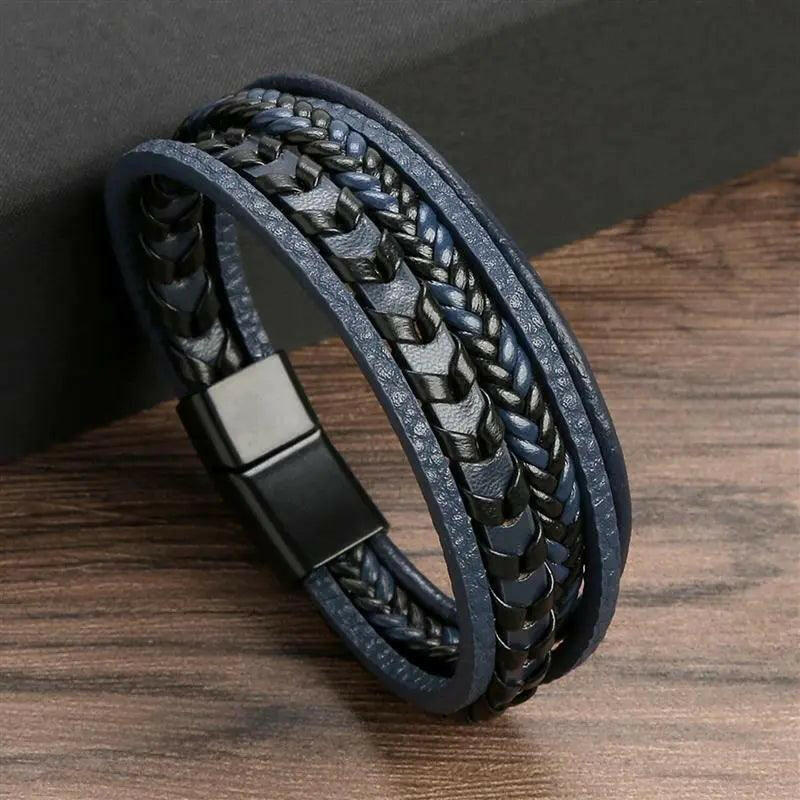 Luxury Hand-Woven Men’s Leather Bracelet - The Nichole Collection