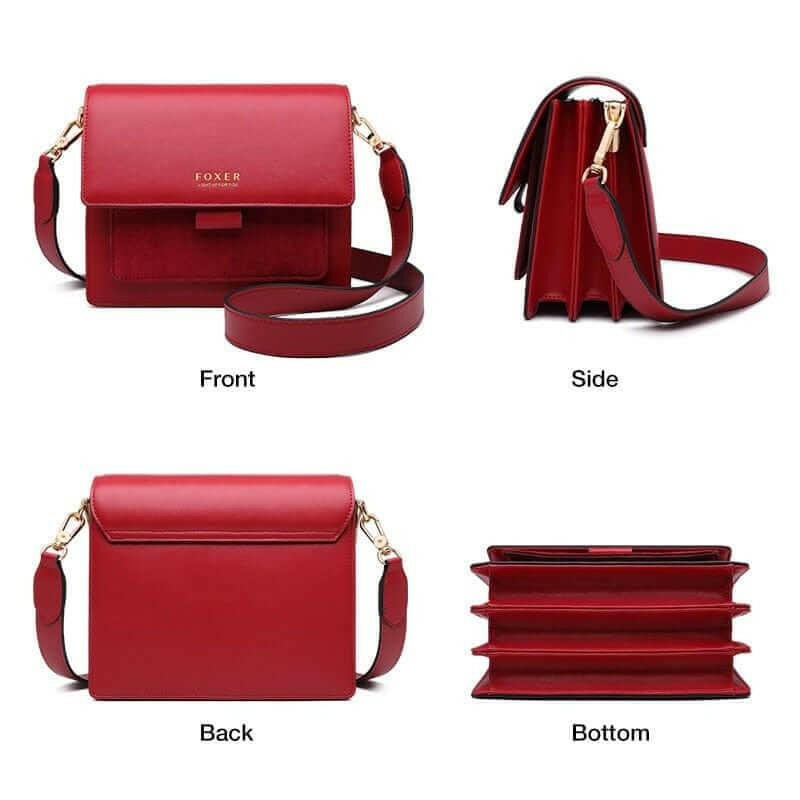 MAYA Messenger Bag: Durable Wine Red Black Leather for Your Cell Phone - The Nichole Collection