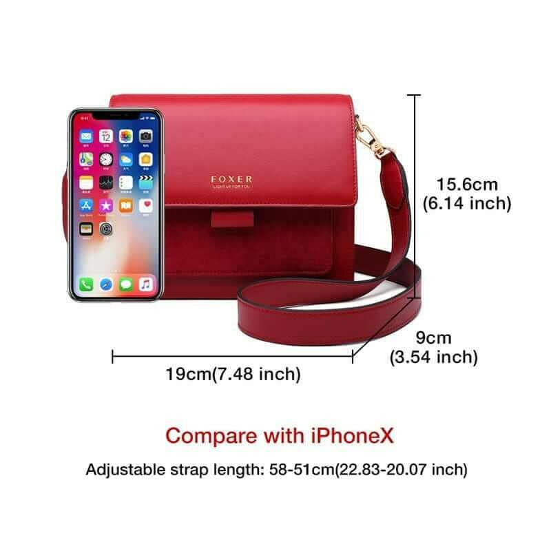 MAYA Messenger Bag: Durable Wine Red Black Leather for Your Cell Phone - The Nichole Collection