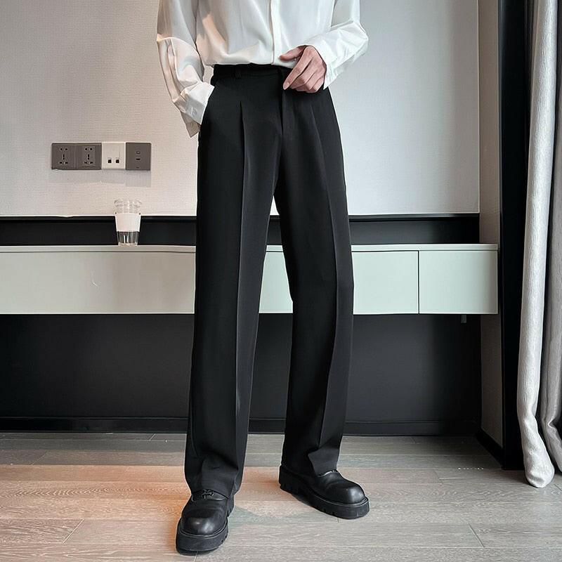 Men’s High Waist Casual Wide-Leg Trousers for Ultimate Comfort - The Nichole Collection