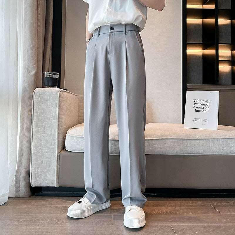 Men’s High Waist Casual Wide-Leg Trousers for Ultimate Comfort - The Nichole Collection