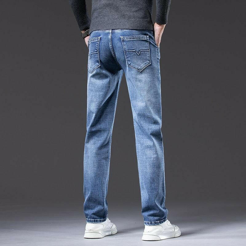 Mid-Rise Straight Casual Gray Jeans - Full Length - The Nichole Collection