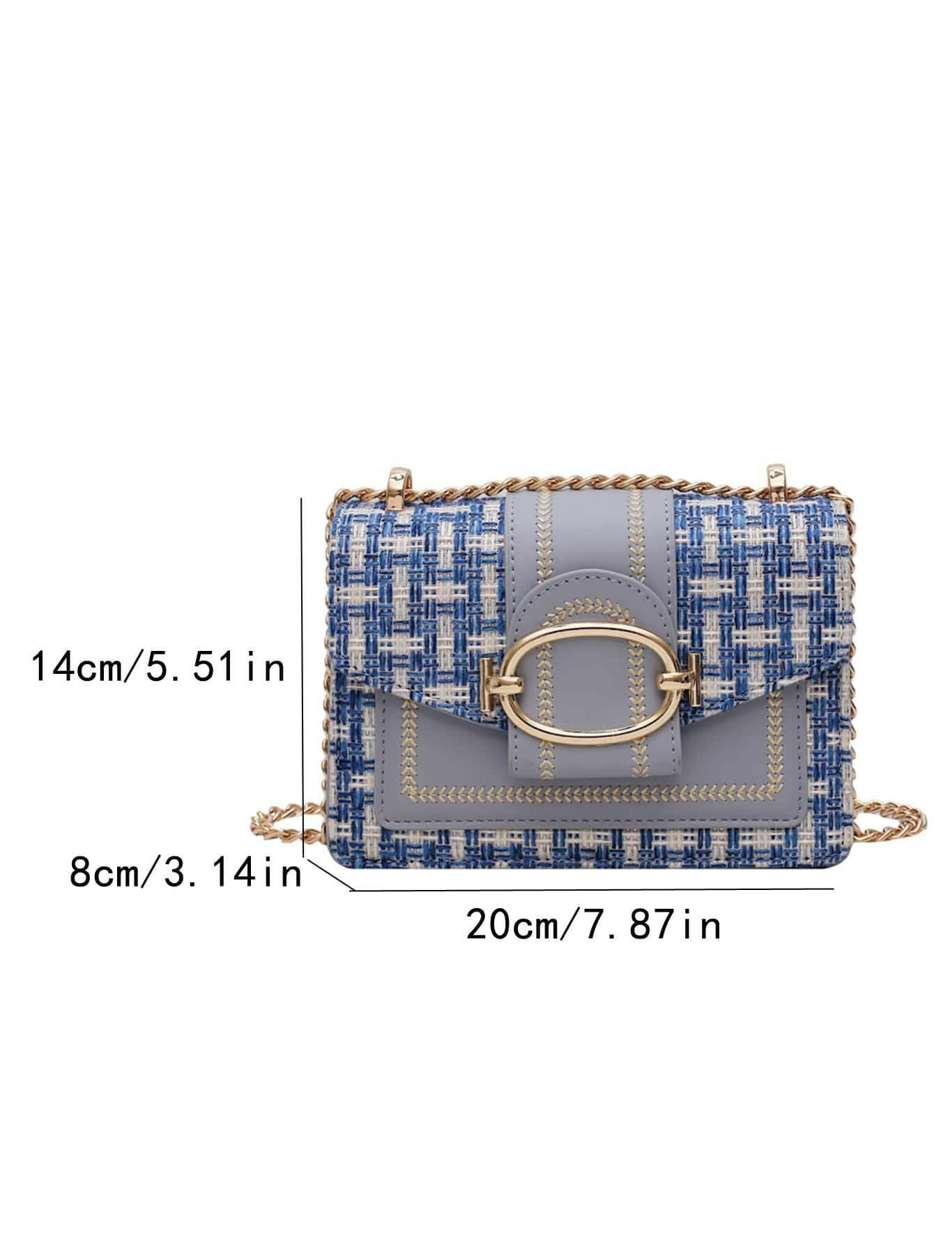 MOLLY Mini Handbag in Sophisticated Color Block Plaid Pattern - The Nichole Collection