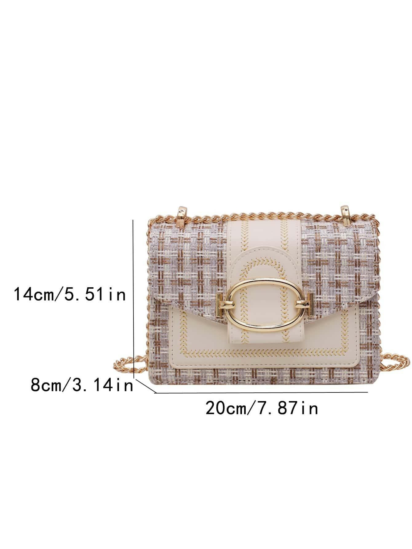 MOLLY Mini Handbag in Sophisticated Color Block Plaid Pattern - The Nichole Collection