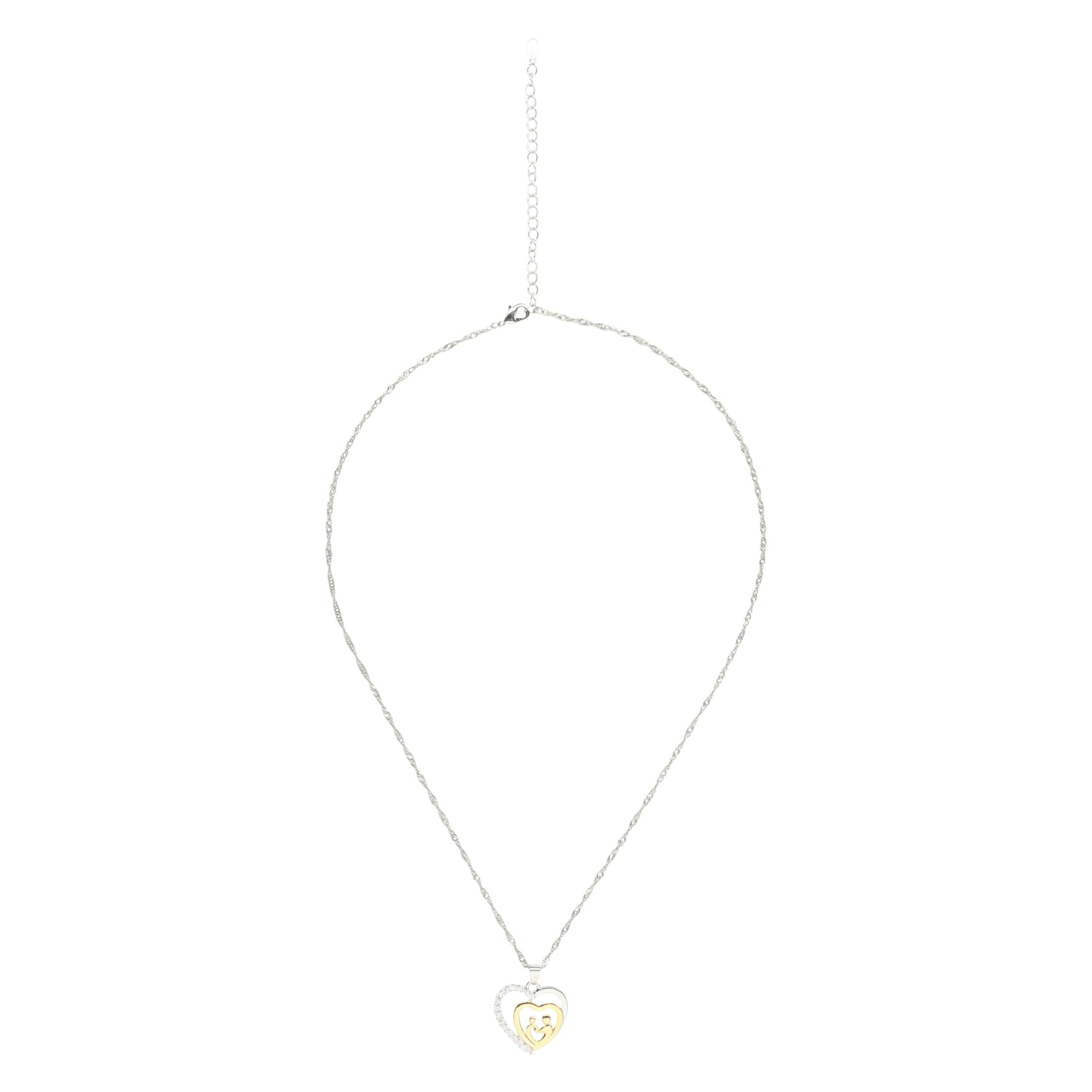 Mother and Child Heart Pendant Necklace - The Nichole Collection