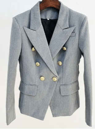 Women’s Classic European Double-Breasted Suit Jacket - The Nichole Collection