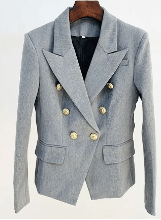 Women’s Classic European Double-Breasted Suit Jacket - The Nichole Collection