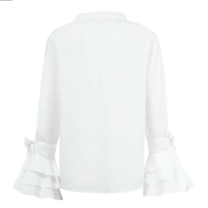 Stylish High-Collar Flare Shirt - The Nichole Collection