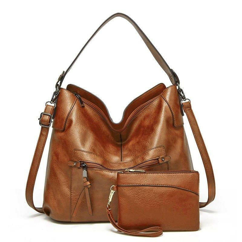 Stylish Vegan Leather Bag with Interior Slot and Cell Phone Pocket - The Nichole Collection