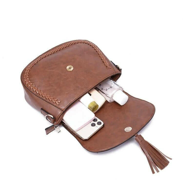 Stylish Vegan Leather Saddle Bag - The JOELLE by Nichole Collection - The Nichole Collection