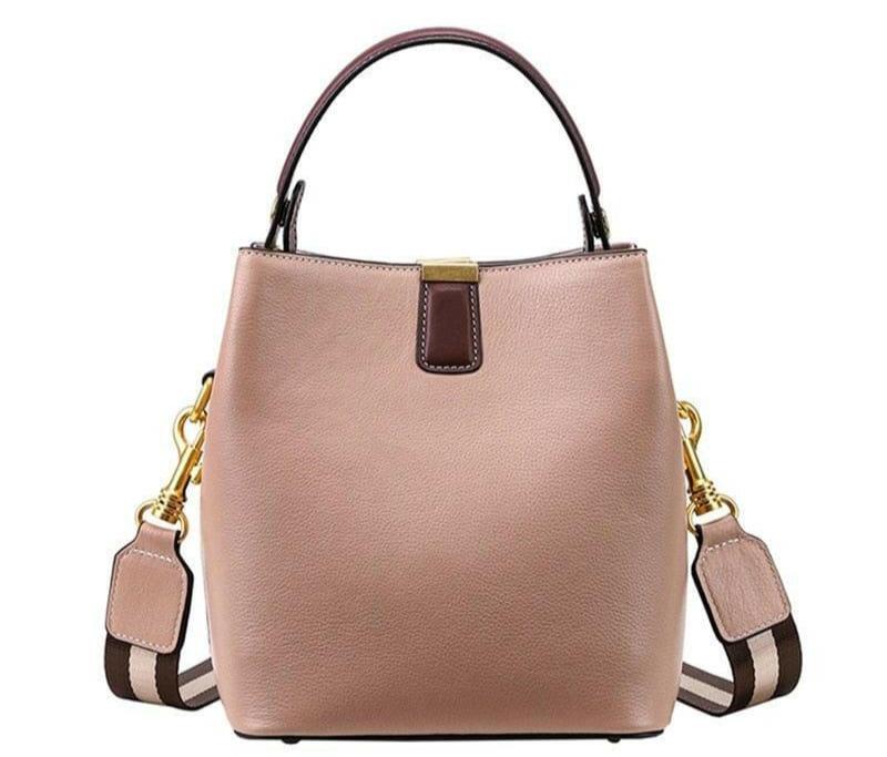 Versatile BECCA Bucket Bag in Durable Split Leather - The Nichole Collection