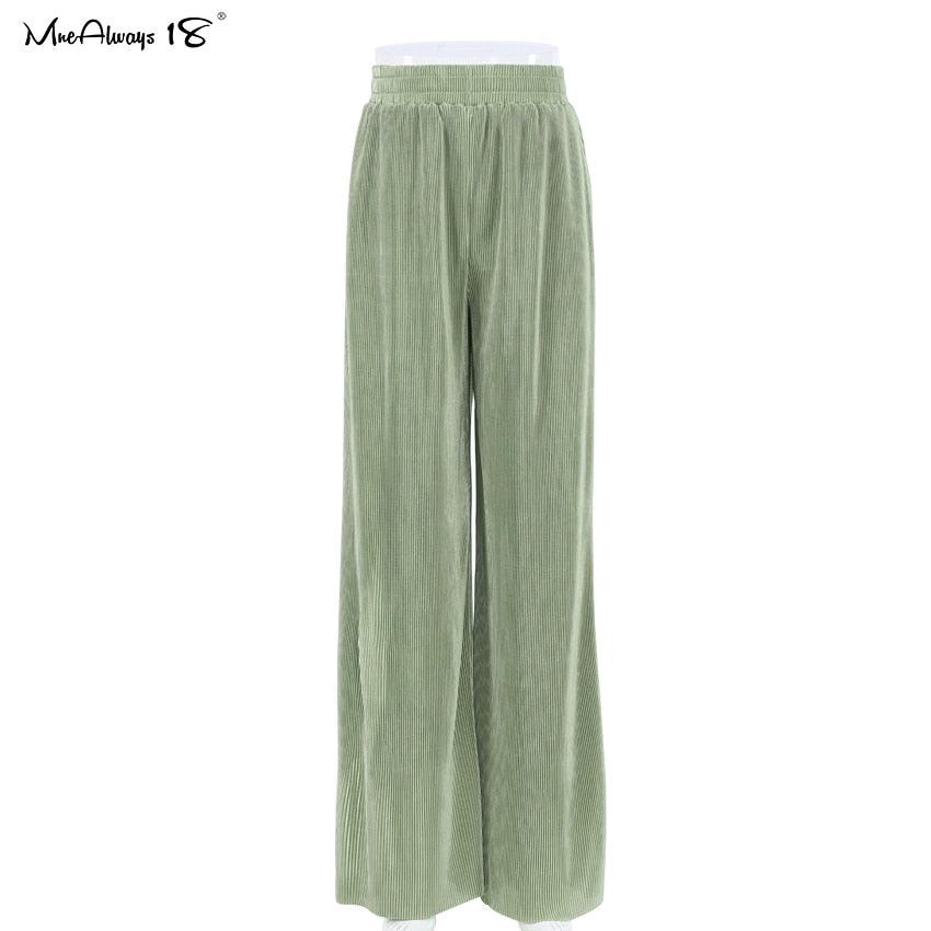 Wide Leg Pleated Pants - The Nichole Collection